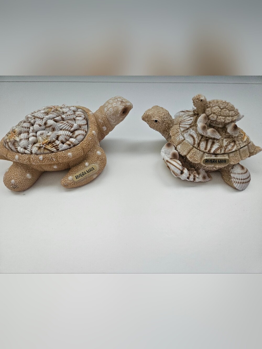 Beige Sea Turtle Figurine - Decorative Home Accent